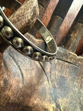 Silver- balled Cuff Bracelet stamped Mexico